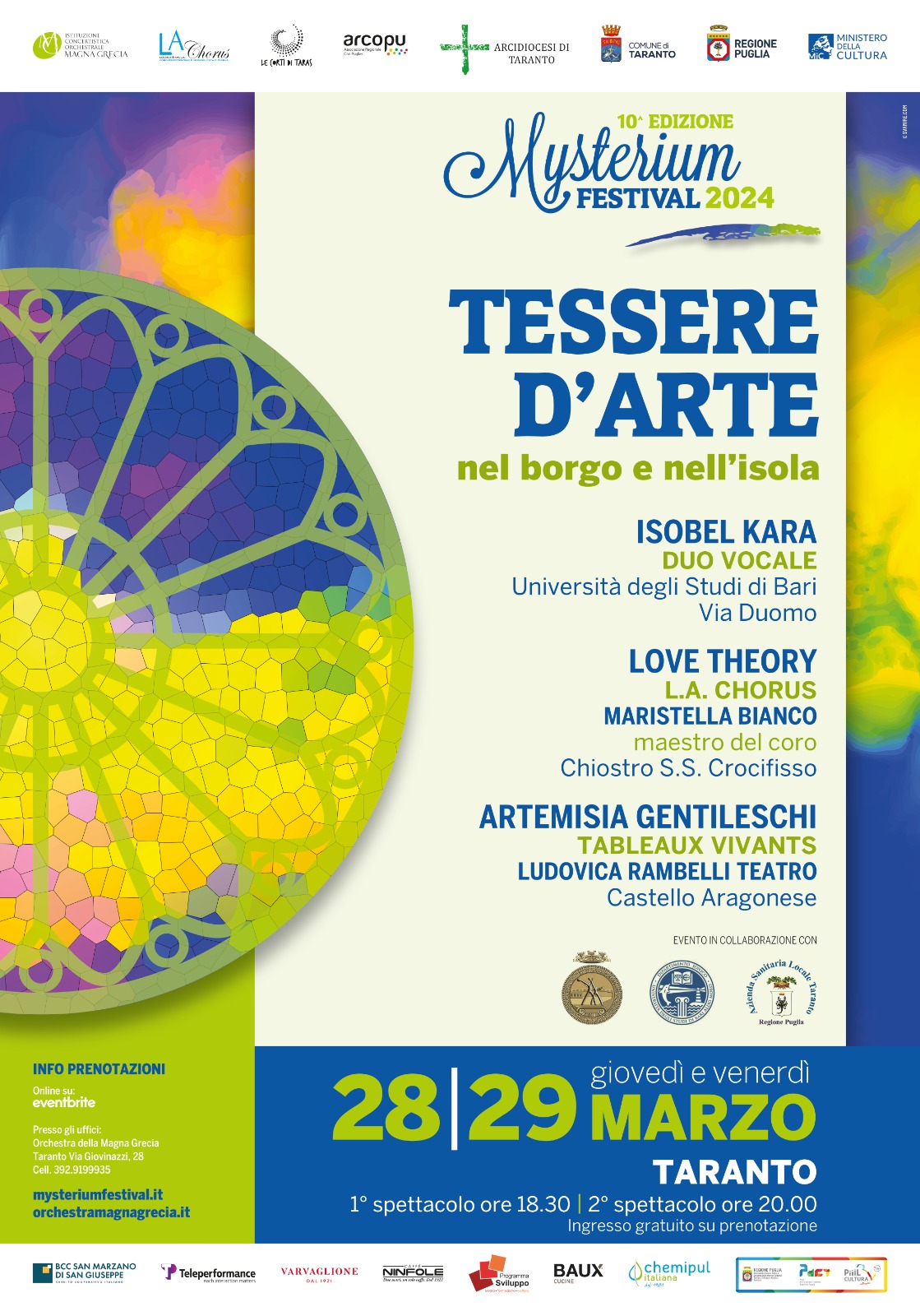 MYSTERIUM FESTIVAL - Giovedì 28 e venerdì 29 marzo (18.30/20.00): Tableaux vivants, Isobel Kara e Love Theory